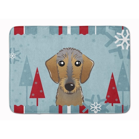Carolines Treasures Winter Holiday Wirehaired Dachshund Machine Washable Memory Foam Mat BB1729RUG
